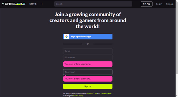 gamejolt官方版怎么注册账号1